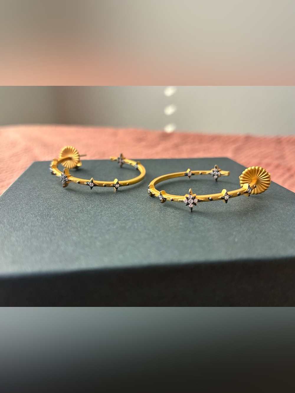 Freida Rothman Celestial Path Hoops Sterling Silver 925 35mm
